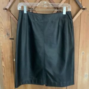 Lord & Taylor black leather pencil skirt